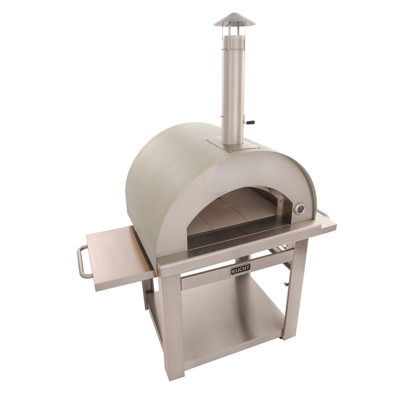 Pemberly Row Outdoor Wood Fired Pizza Oven in Stainless Steel