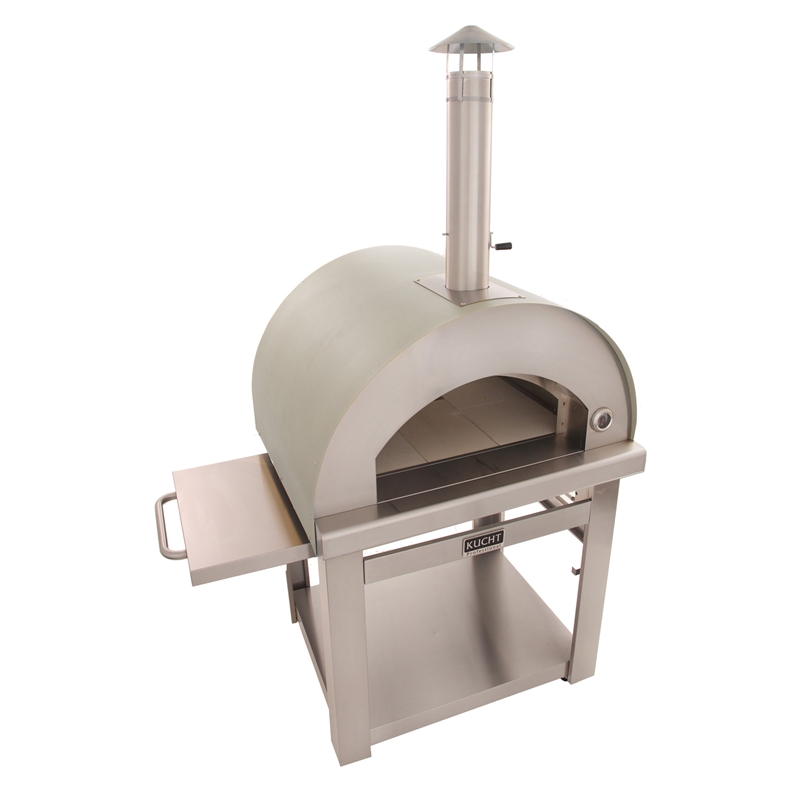 Pemberly Row Outdoor Wood Fired Pizza Oven in Stainless Steel