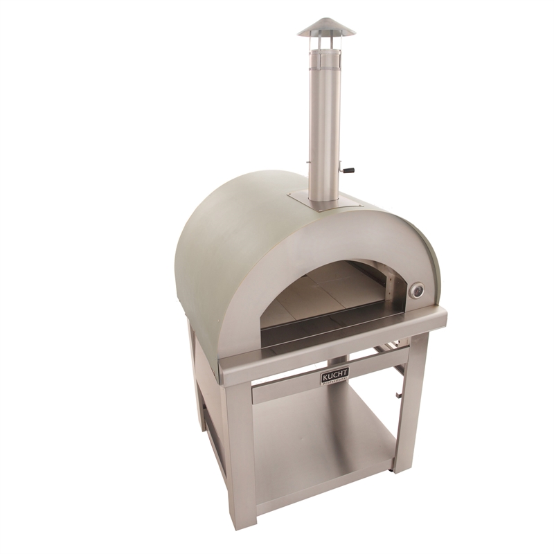 Pemberly Row Outdoor Wood Fired Pizza Oven in Stainless Steel