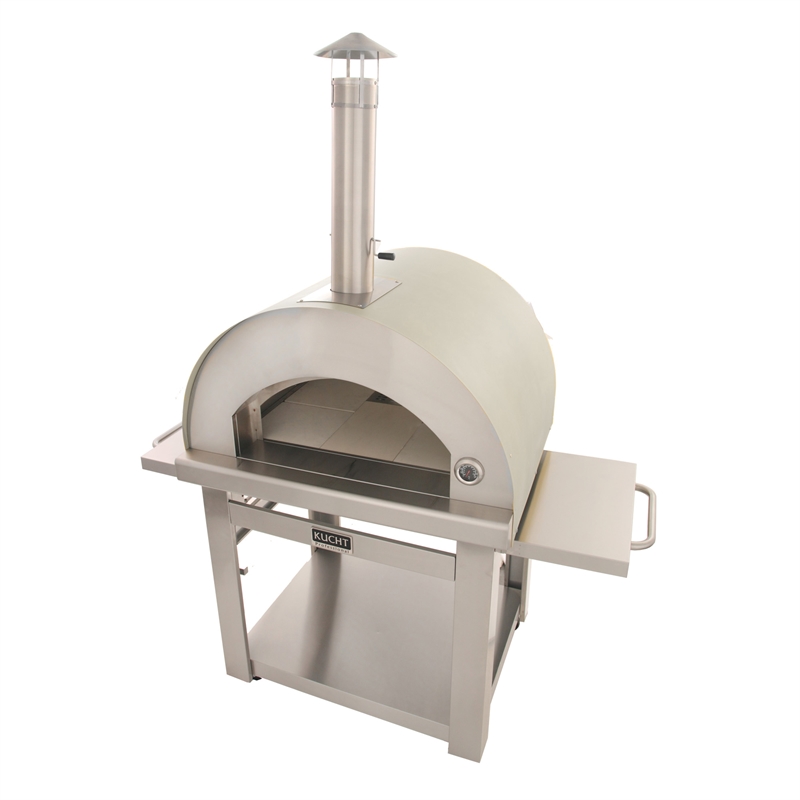 Pemberly Row Outdoor Wood Fired Pizza Oven in Stainless Steel