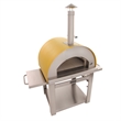 Pemberly Row Stainless Steel Outdoor Wood Fired Pizza Oven in Yellow