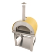 Pemberly Row Stainless Steel Outdoor Wood Fired Pizza Oven in Yellow