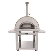 Pemberly Row Stainless Steel Outdoor Wood Fired Pizza Oven in Yellow