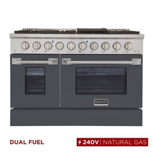 Pemberly Row 48&quot 6.7 cu. ft. Dual Fuel Range for Natural Gas in Gray