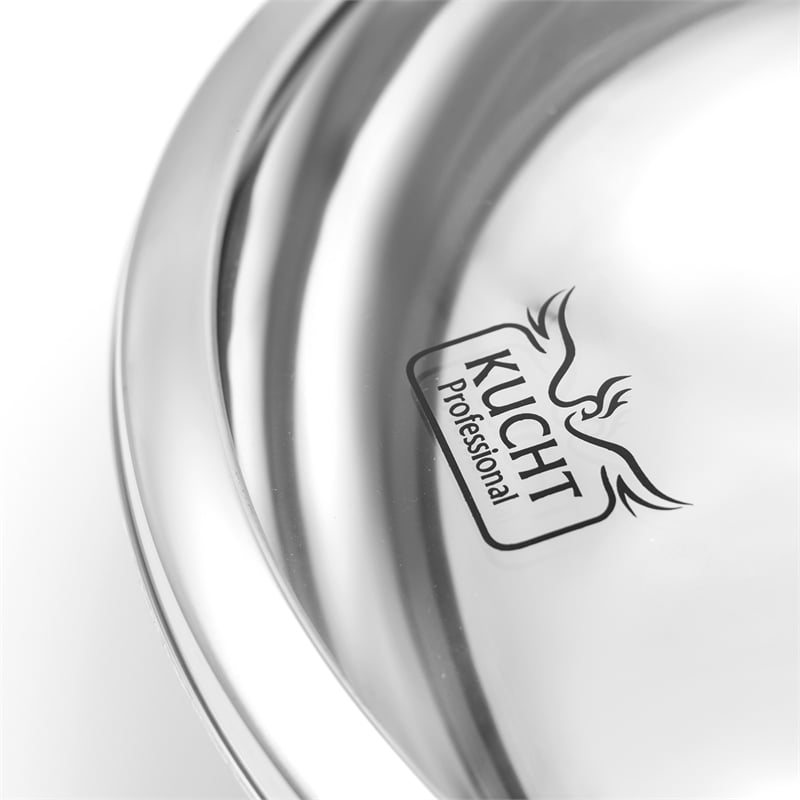 Pemberly Row Culinary Professional 3-Ply Stainless Steel Wok with Lid