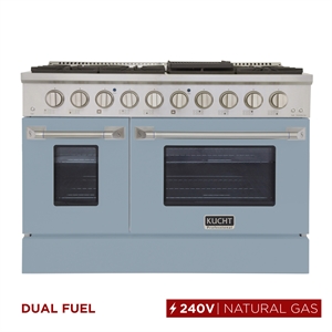 Pemberly Row 48&quot 6.7 cu. Dual Fuel Range for Natural Gas in Light Blue