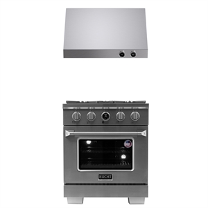 Pemberly Row 30&quot 4.2cu.ft. Dual Fuel Range Propane Gas-Under Cabinet Range Hood