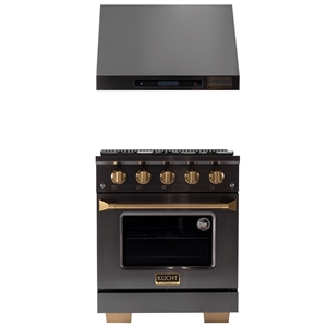 Pemberly Row 30 in Dual Fuel Range Propane Gas & Under Cabinet Range Hood