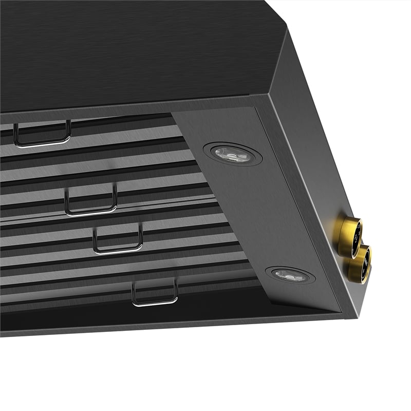 Pemberly Row Dual Fuel Range Propane Gas in Titanium & Wall Mount Range Hood