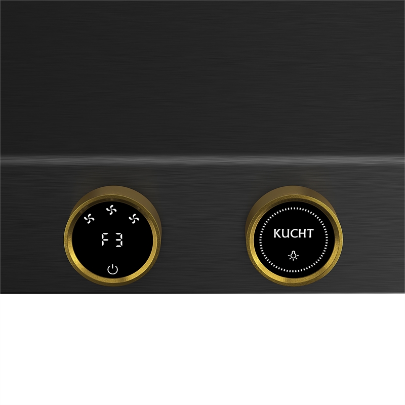 Pemberly Row Dual Fuel Range Natural Gas in Titanium Steel Wall Mount Range Hood