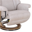Pemberly Row Swivel Recliner with Folding Chaise in Light Gray Fabric