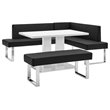 Pemberly Row 3-Piece Faux Leather & Wood Dining Set in Black/White
