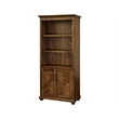 Pemberly Row Wood Bookcase W/ Doors Office Storage Fully Assembled in Brown