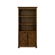 Pemberly Row Wood Bookcase W/ Doors Office Storage Fully Assembled in Brown