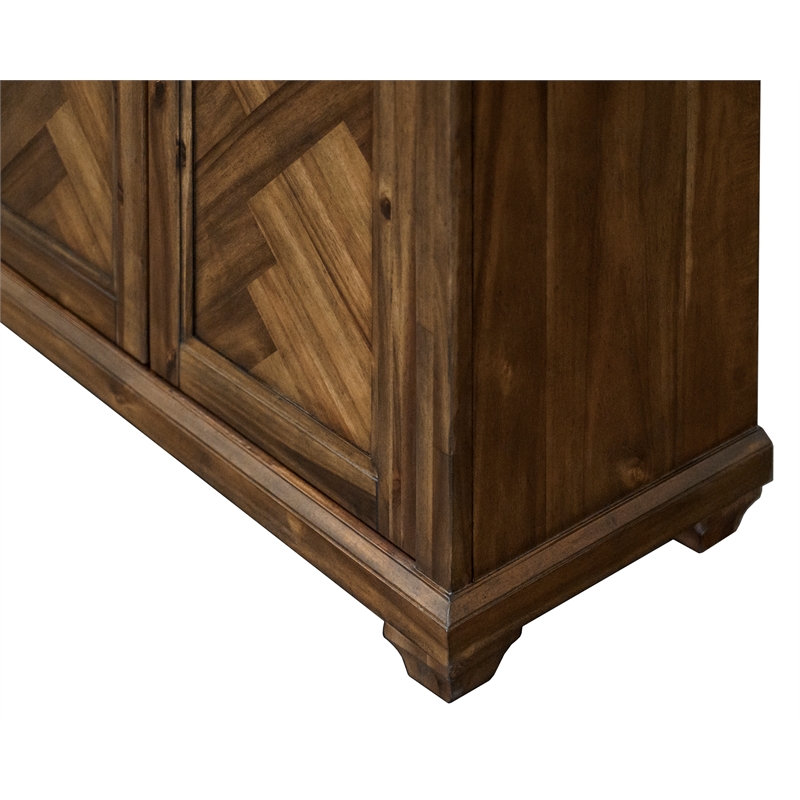 Pemberly Row Wood Bookcase W/ Doors Office Storage Fully Assembled in Brown