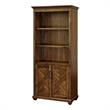 Pemberly Row Wood Bookcase W/ Doors Office Storage Fully Assembled in Brown
