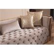 Pemberly Row Button Tufted 3Pc Set with Velvet Fabric & Gold Accent in Off White