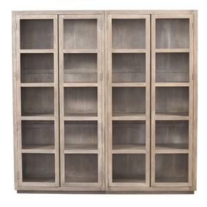 Pemberly Row Bookcase in Modern Light Ash Ivory Finish on Reclaimed Solid Wood