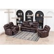 Pemberly Row 3-Piece Faux Leather Reclining Sofa Set with USB Charging in Brown