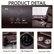 Pemberly Row 3-Piece Faux Leather Reclining Sofa Set with USB Charging in Brown