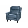 Pemberly Row Leather Power Recliner with Power Head Rest in Masen Bluegray