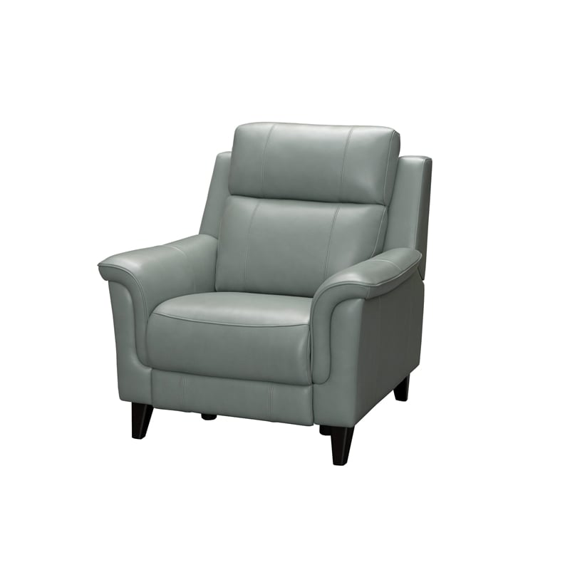 Pemberly Row Leather Power Recliner with Power Head Rest in Lorenzo Mint