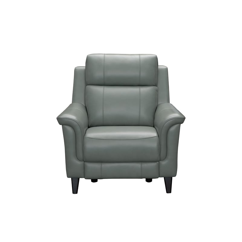 Pemberly Row Leather Power Recliner with Power Head Rest in Lorenzo Mint