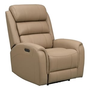 Pemberly Row 46.9&quot Leather Big & Tall Power Recliner in Tucker Taupe
