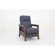 Pemberly Row Leather Push Thru The Arms Recliner in Santa Fe Ocean