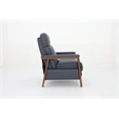 Pemberly Row Leather Push Thru The Arms Recliner in Santa Fe Ocean