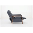 Pemberly Row Leather Push Thru The Arms Recliner in Santa Fe Ocean