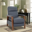 Pemberly Row Leather Push Thru The Arms Recliner in Santa Fe Ocean
