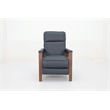 Pemberly Row Leather Push Thru The Arms Recliner in Santa Fe Ocean