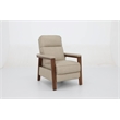 Pemberly Row Leather Push Thru The Arms Recliner in Cashmere Stone