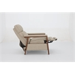 Pemberly Row Leather Push Thru The Arms Recliner in Cashmere Stone