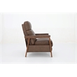 Pemberly Row Leather Push Thru The Arms Recliner in Oasis Walnut