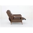 Pemberly Row Leather Push Thru The Arms Recliner in Oasis Walnut