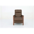 Pemberly Row Leather Push Thru The Arms Recliner in Oasis Walnut