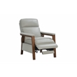 Pemberly Row Leather Push Thru The Arms Recliner in Corbett Chromium