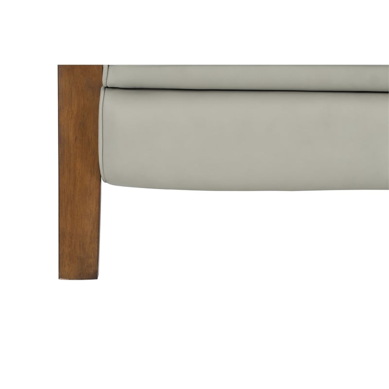 Pemberly Row Leather Push Thru The Arms Recliner in Corbett Chromium