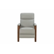 Pemberly Row Leather Push Thru The Arms Recliner in Corbett Chromium