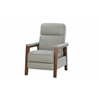 Pemberly Row Leather Push Thru The Arms Recliner in Corbett Chromium