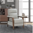 Pemberly Row Leather Push Thru The Arms Recliner in Corbett Chromium