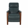 Pemberly Row Leather Push Thru The Arms Recliner in Roma Bluegray