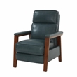 Pemberly Row Leather Push Thru The Arms Recliner in Roma Bluegray