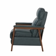 Pemberly Row Leather Push Thru The Arms Recliner in Roma Bluegray