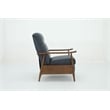Pemberly Row Leather Push Thru The Arms Recliner in Santa Fe Ocean