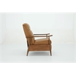 Pemberly Row Leather Push Thru The Arms Recliner in Santa Fe Brandy