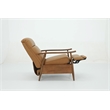Pemberly Row Leather Push Thru The Arms Recliner in Santa Fe Brandy