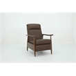 Pemberly Row Leather Push Thru The Arms Recliner in Oasis Walnut